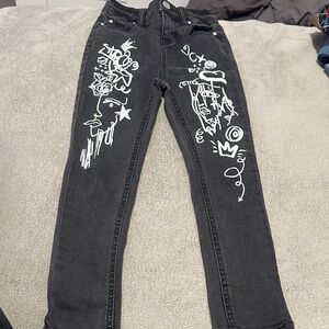 Fashion Nova Kids Black Graphic Jeans